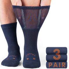 Rahhint Pro diabetic socks close-up knit highlighting breathable merino-wool blend for all-day comfort