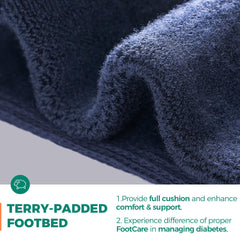 Rahhint Pro loose-fit crew socks worn with dress shoes for all-day wear