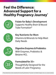 Enzyme and probiotic blend from Rainbow Light 35+ Mom & Baby for digestion support.