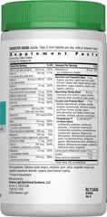 Rainbow Light nutrition panel highlights spirulina and kale for vitality.