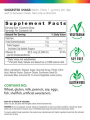 Gummies pouring from bottle, Rainbow Light Berry D-Licious for easy daily immune support.