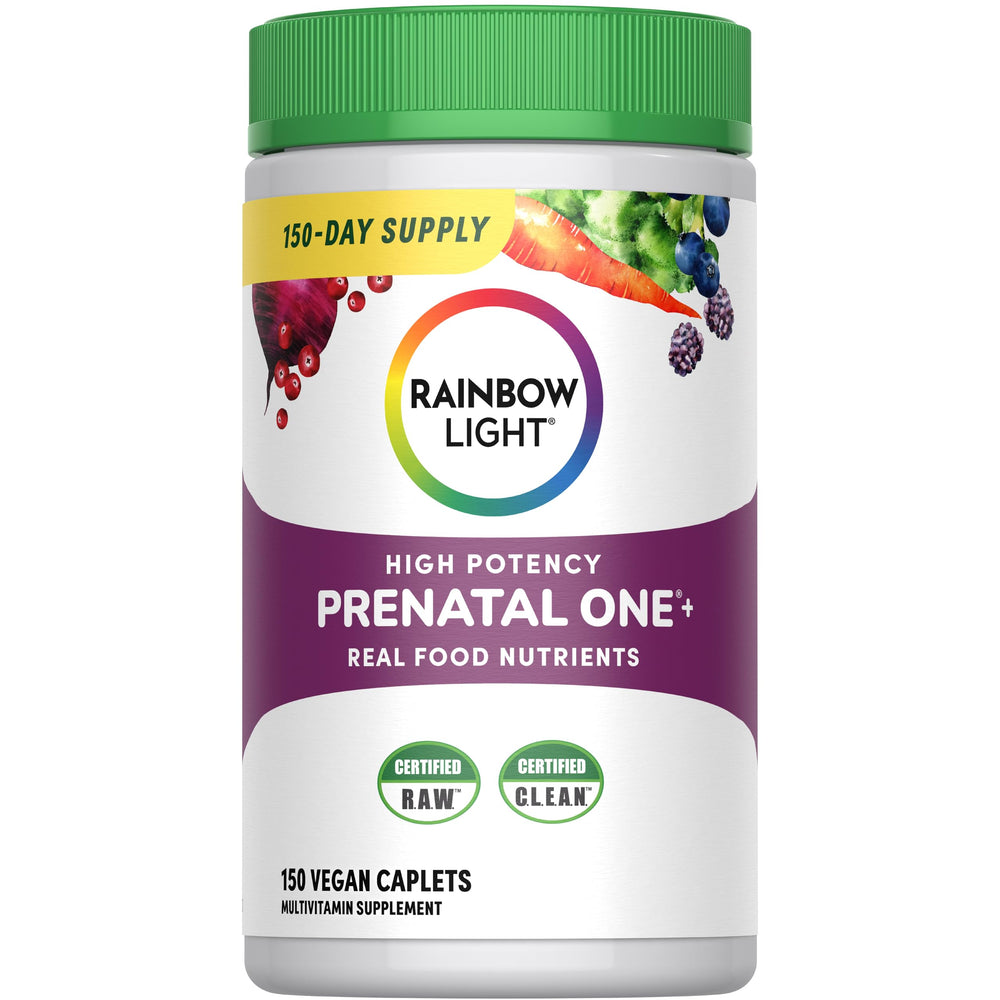 Rainbow Light Prenatal One bottle front view for daily prenatal nutrition