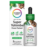 Rainbow Light Super Yohimbe extract bottle showing alcohol-free daily use