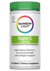 Rainbow Light Vitamin C 1000mg bottle supports daily immune wellness.