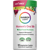 Rainbow Light Women's One 50+ bottle front showing label for daily wellness support.