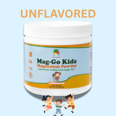 Raise Them Well Mag-Go unflavored powder closeup shows versatile, mixable formula for drinks.