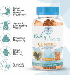 Raiz DE gummies in hand highlighting easy daily use for sensitive stomach comfort.