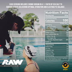RAW Fuel Orange Endurance packaging displayed on a gym shelf for fueling sessions.