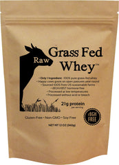Raw Organic Whey grass-fed whey tub showing 1-ingredient purity and clean label benefits