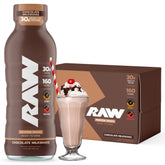 RAW Ready-to-Drink Chocolate Shake bottle, a high-protein post-workout option