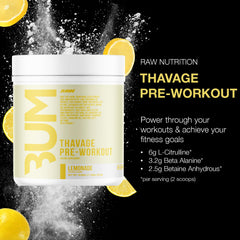 RAW Thavage Lemonade bottle pour shows potential endurance and focus during training