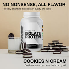 RAW Cookies N Cream nutrition facts show low fat and low carb profile.