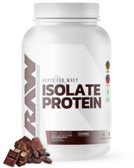 RAW Whey Isolate Dark Chocolate scoop pour supports quick protein delivery after workouts
