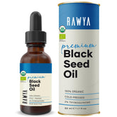 RAWYA Black Seed Oil bottle highlights purity and cold-pressed quality for daily use