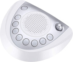 Raynic White Noise Machine front view highlighting portable sleep aid design