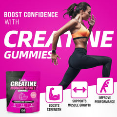 Razuhu Creatine Gummies close-up – watermelon flavor for tasty energy.