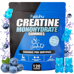 Razuhu pre-workout gummies in a blueberry bottle offer convenient energy for workouts.