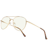 RB.Pilot blue light aviator glasses front view for screen comfort