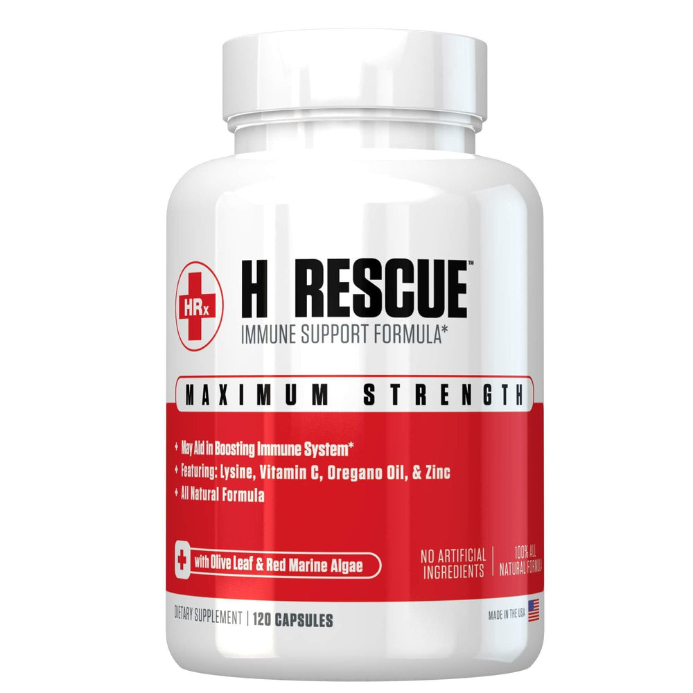 Re+Gen Nutrition H Rescue bottle with label emphasizing immune support.