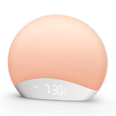 REACHER Sunrise Alarm Clock front view with compact bedside design for easy mornings.