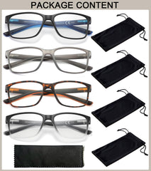 Readersoul blue light blocking glasses side angle lightweight frame with spring hinges for secure fit