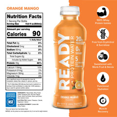 Ready Protein Water label close-up highlighting NSF certification.