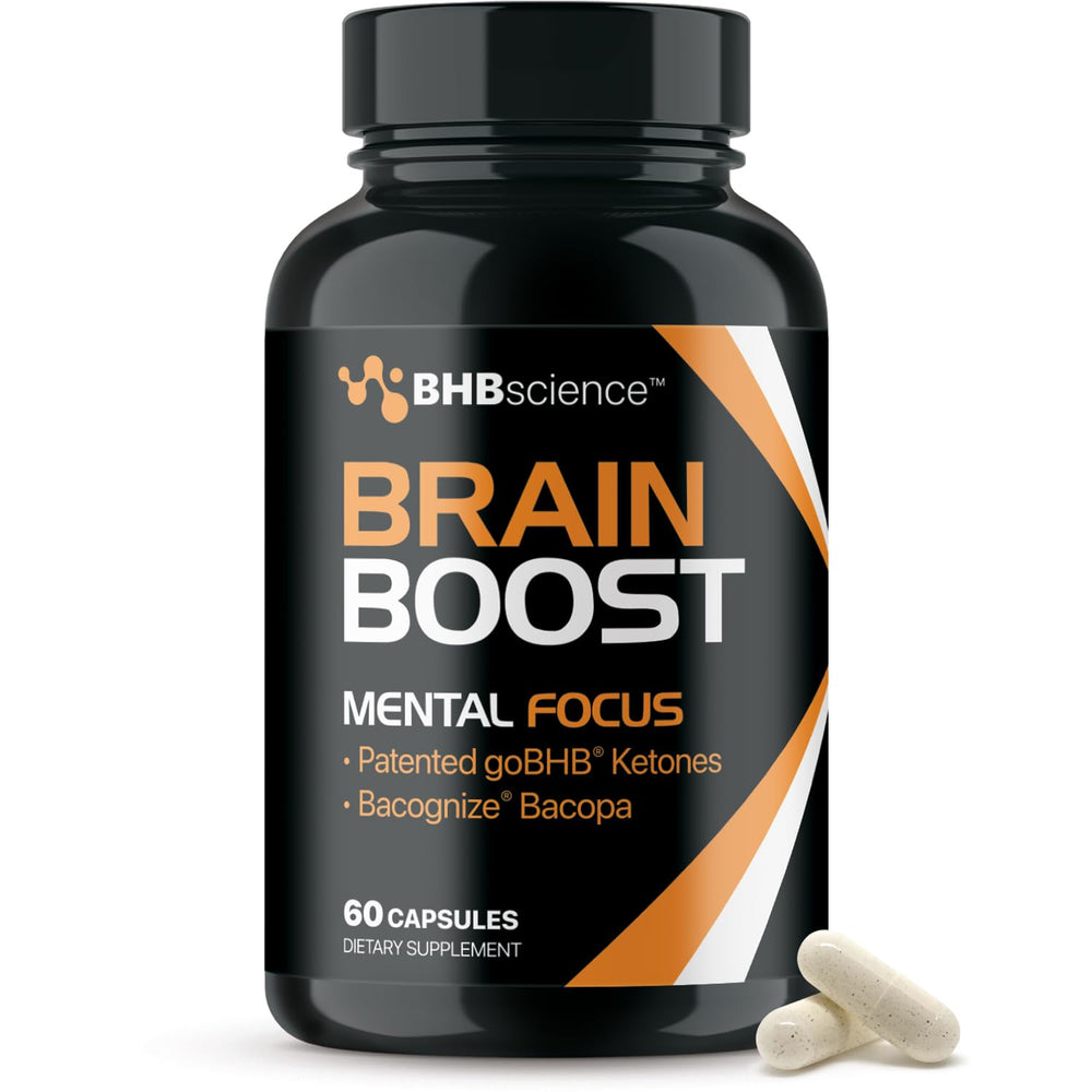 Real Ketones Brain Booster bottle supports daily focus and cognitive clarity.