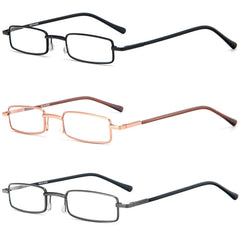 REAVEE 3-pack slim pen reading glasses with brown case for stylish daily use