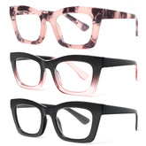 REAVEE Oprah-style reading glasses with black frame and blue light blocking for screen use