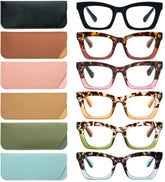 REAVEE Oprah-style reading glasses with square frames and blue light protection for daily wear.