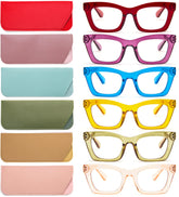 REAVEE Oprah-style square glasses front view with blue light blocking for screen use