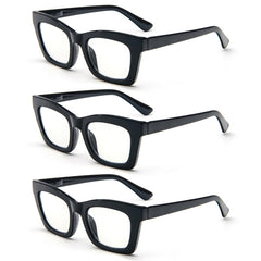 REAVEE Oprah-style reading glasses with blue light blocking square frames, ideal for on-the-go reading