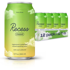 Recess Mood Lime Citrus bottle front with sleek label and refreshing appeal for calm moments