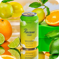 Recess Mood Lime Citrus glass pour suggesting a relaxing, mindful sip