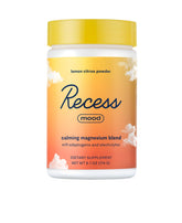 Recess Mood Powder Lemon Citrus tub ready to mix for a calming evening