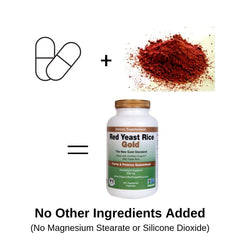 Red Yeast Rice Gold organic seal signaling Non-GMO and organic integrity.