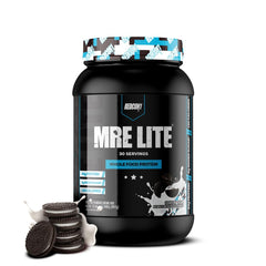 REDCON1 MRE Lite Cookies N' Cream tub for quick, high-protein meals.
