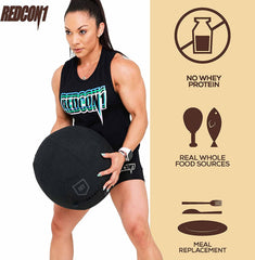 REDCON1 MRE protein powder mixed in a glass for a convenient meal replacement
