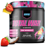 REDCON1 Total War tub front label highlighting energy-boosting pre workout