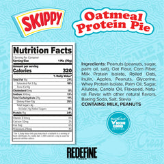 Close-up of oats and Skippy butter highlights a clean, non-GMO snack option.