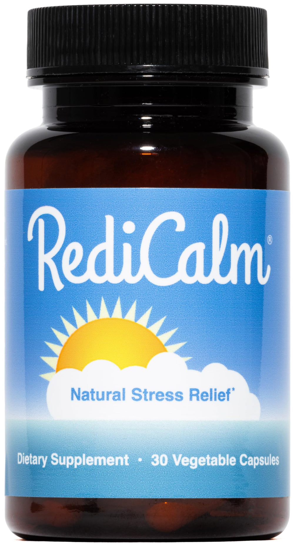 RediCalm bottle front view showing label and daily stress support.