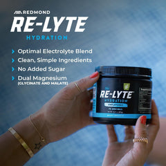 Redmond Re-Lyte dissolving in a glass of water for hydration