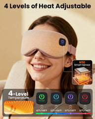 REFDAQ heated eye mask with four temperature settings for customizable comfort