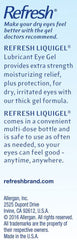 Refresh Liquigel multi-dose bottle pack sits on a countertop for convenient use.
