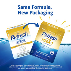 Refresh Optive Mega-3 lipid-layer support visual showing tear film protection.