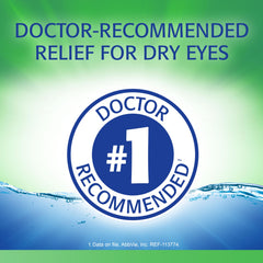 Refresh Tears bottle label close-up highlighting Purite preservative