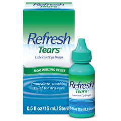 Refresh Tears eye drops bottle front view for quick eye relief