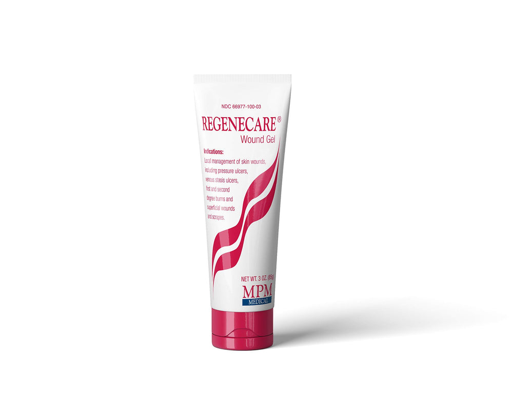 Regenecare Wound Gel tube front view aids gentle cleansing and wound care.