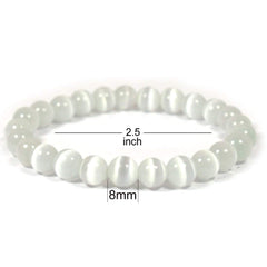 Reiki Crystal Products selenite bracelet 8mm for Vastu and Reiki grid alignment