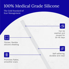 Dermatologist-recommended Scar Fx silicone sheet for sensitive skin